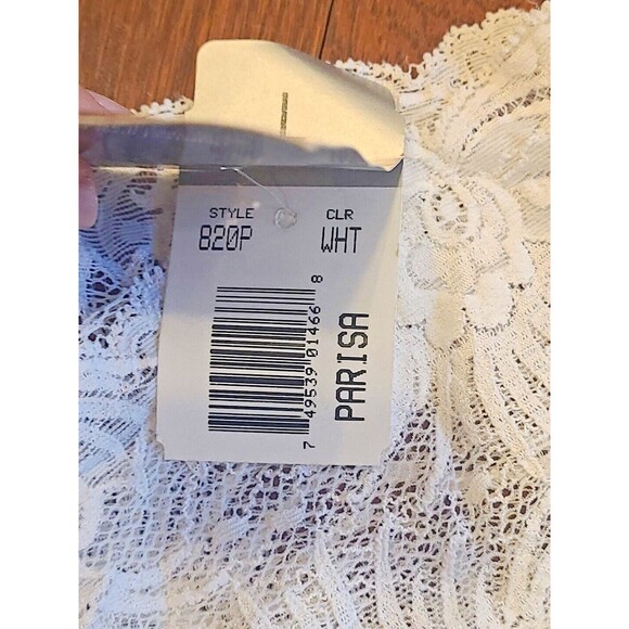 NWT VTG Parisa Amir Lace Size Large WHITE Hi-Cut Floral Cheeky Panty Underwear - Picture 2 of 6